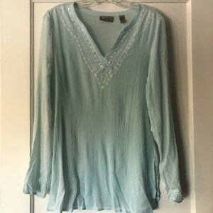 NWT i.e. Silk Seafoam Green Blouse (Large)